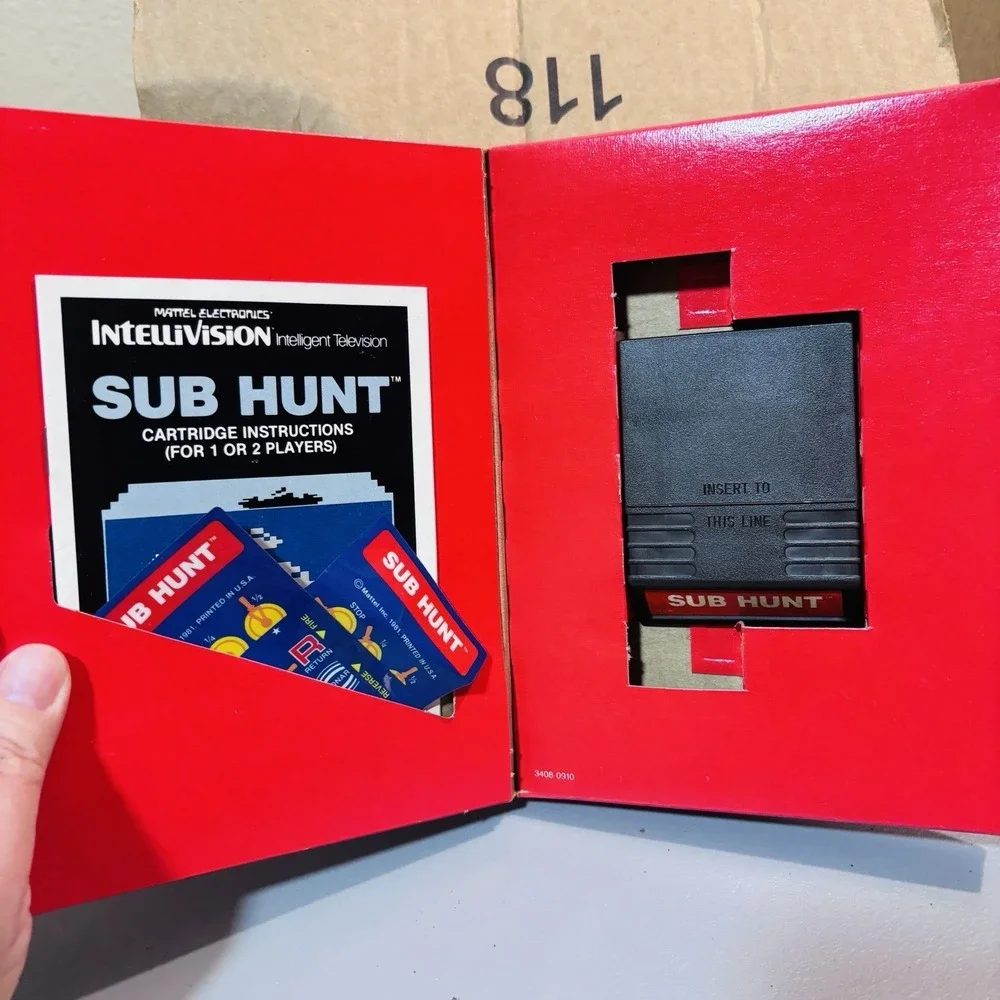 Sub Hunt Intellivision 1982 Video Game in Box with Manual Very Clean